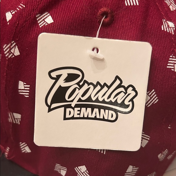 Popular Demand snap-back Hat- Maroon and Black~ New - Picture 4 of 5